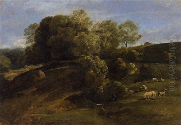 Baumlandschaft Oil Painting by Georg Maximilian Johann Von Dillis