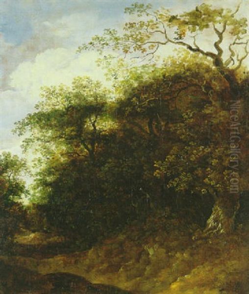 Baumreihe An Einer Lichtung Oil Painting by Georg Maximilian Johann Von Dillis