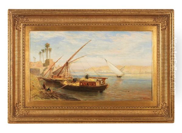 The Grain Boats, Gizeh On The Nile Oil Painting by Frank Dillon