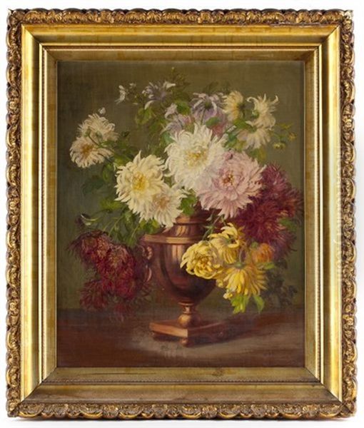 Chrysanthemums Oil Painting by Julia Mcentee Dillon