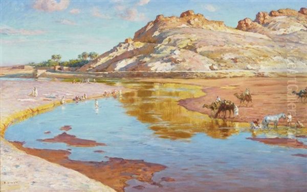 Une Crue De L''oued M''zi Oil Painting by Alphonse Etienne Dinet