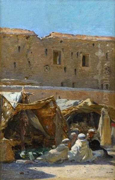 Le Marche De Brezina Oil Painting by Alphonse Etienne Dinet