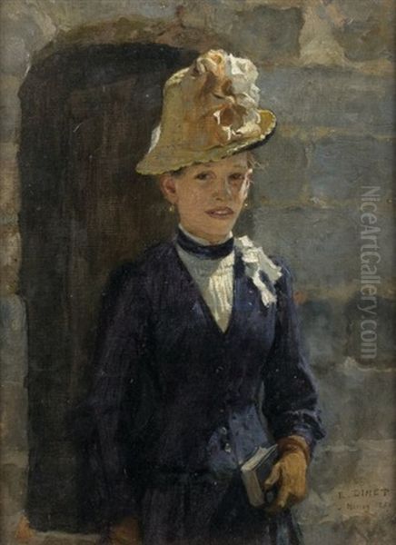 Elegante Femme Au Chapeau Oil Painting by Alphonse Etienne Dinet