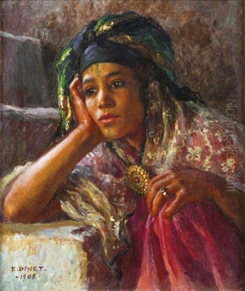 Reveuse Oil Painting by Alphonse Etienne Dinet