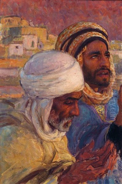 Hommes En Prieres Oil Painting by Alphonse Etienne Dinet