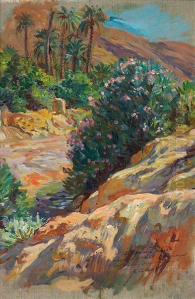 Oued Fleuri A Bou-saada Oil Painting by Alphonse Etienne Dinet