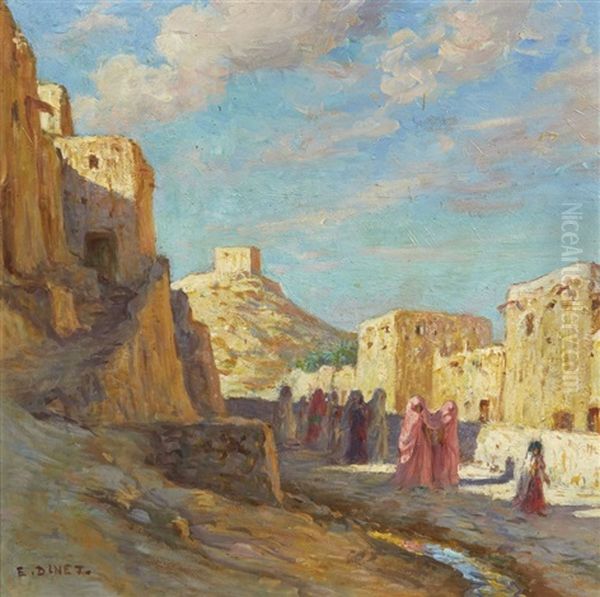 Promenades Des Femmes Dans Les Rues De Bou-saada Oil Painting by Alphonse Etienne Dinet