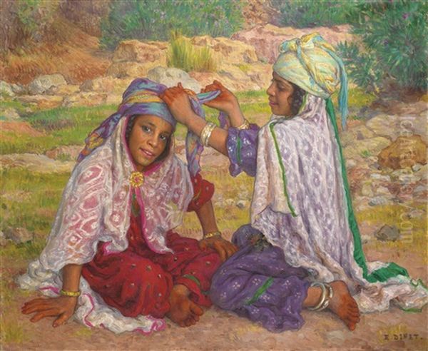 Jeunes Filles A Leur Toilette Oil Painting by Alphonse Etienne Dinet