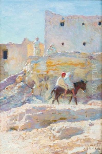 Promenade A Bou-saada Oil Painting by Alphonse Etienne Dinet