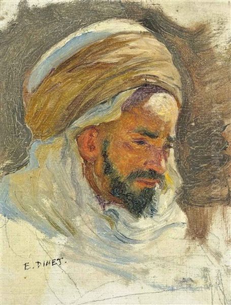 Arab Study Oil Painting by Alphonse Etienne Dinet