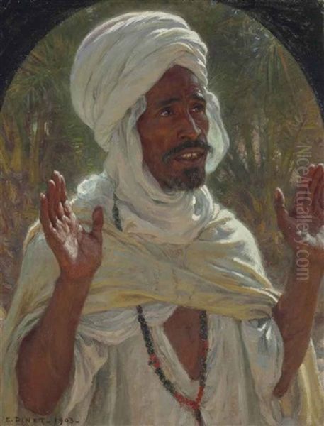 Arabe Recitant La Priere De L'asr Oil Painting by Alphonse Etienne Dinet