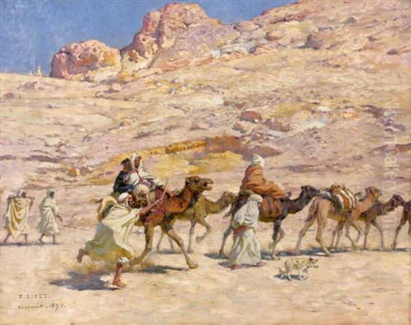 Caravane A Laghouat Oil Painting by Alphonse Etienne Dinet