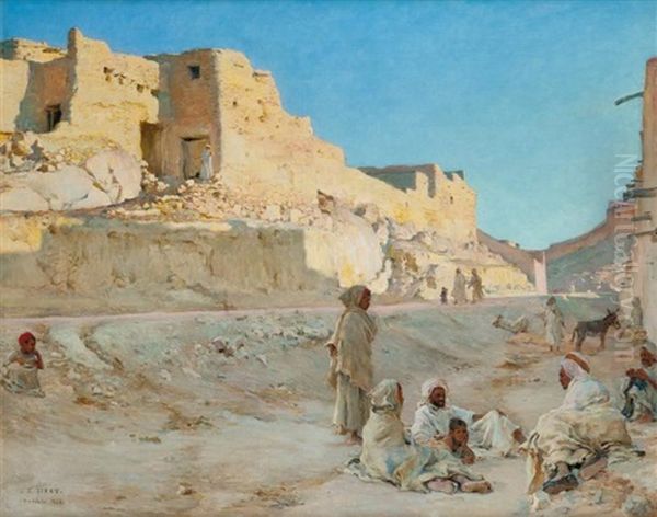 Repos Dans Une Rue De Bou-saada Oil Painting by Alphonse Etienne Dinet