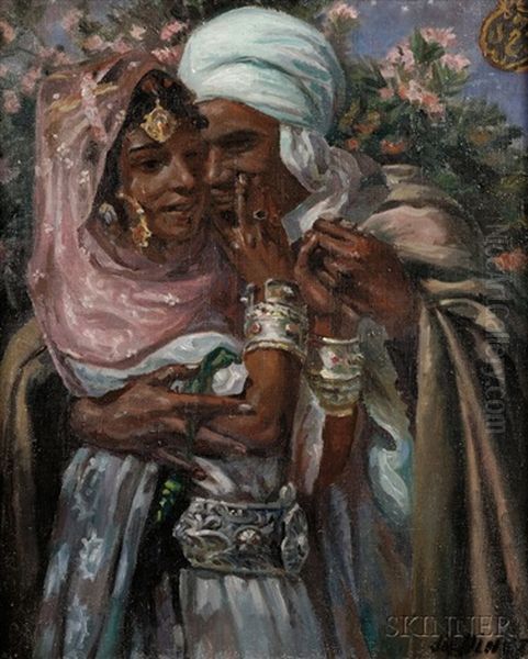 Couple Oil Painting by Alphonse Etienne Dinet