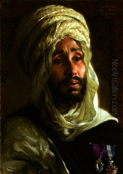 Portrait De Sliman Ben Ibrahim Oil Painting by Alphonse Etienne Dinet