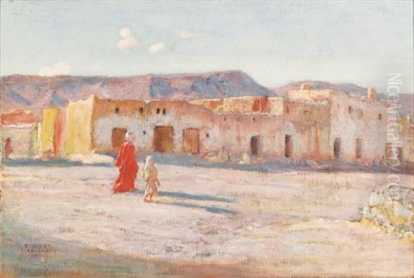 Rue A Bou Saada Oil Painting by Alphonse Etienne Dinet