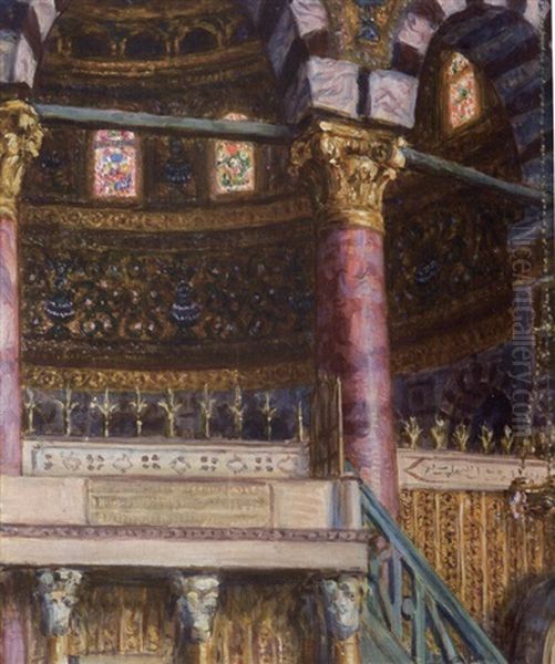 Interieur De Mosquee Oil Painting by Alphonse Etienne Dinet