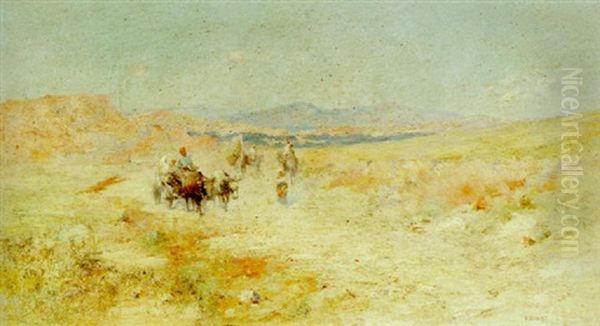 Crossing The Desert Oil Painting by Alphonse Etienne Dinet