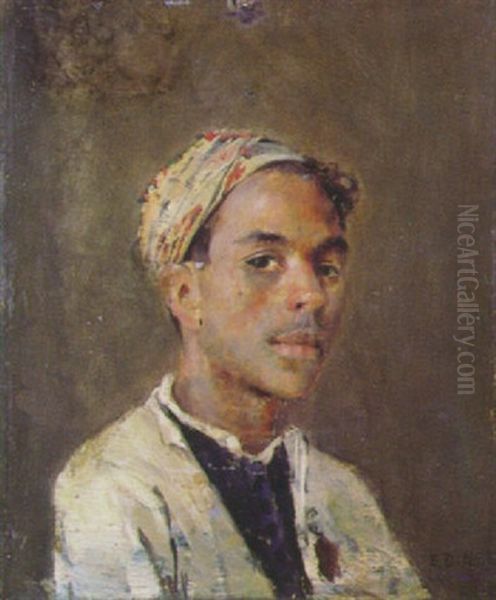 Jeune Homme Au Foulard Multicolore Oil Painting by Alphonse Etienne Dinet