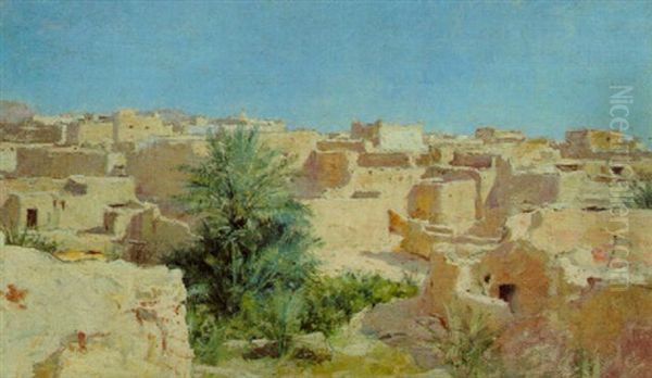 Les Terrasses De Laghouat Oil Painting by Alphonse Etienne Dinet