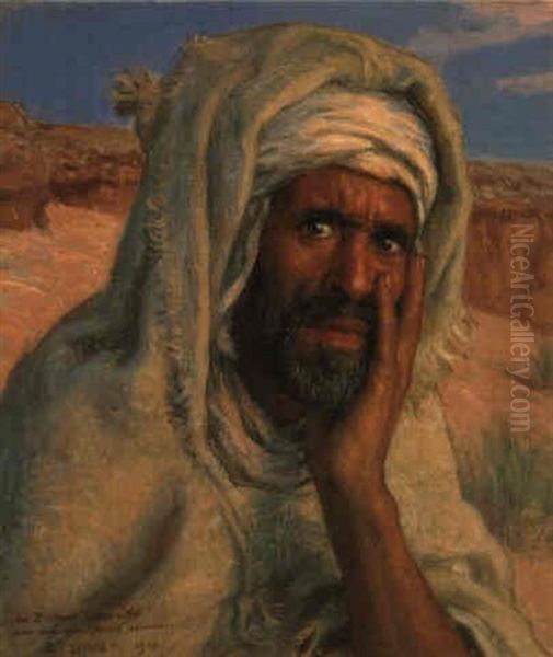 Tete D'arabe Oil Painting by Alphonse Etienne Dinet