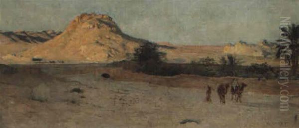 Paysage De La Region De Bou-saada Oil Painting by Alphonse Etienne Dinet