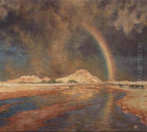 L'orage Oil Painting by Alphonse Etienne Dinet