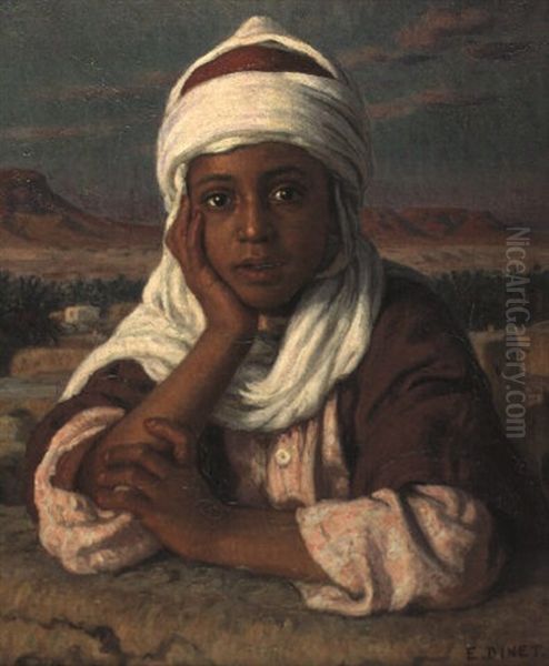 Portrait De Messaoud Benhaideche Oil Painting by Alphonse Etienne Dinet