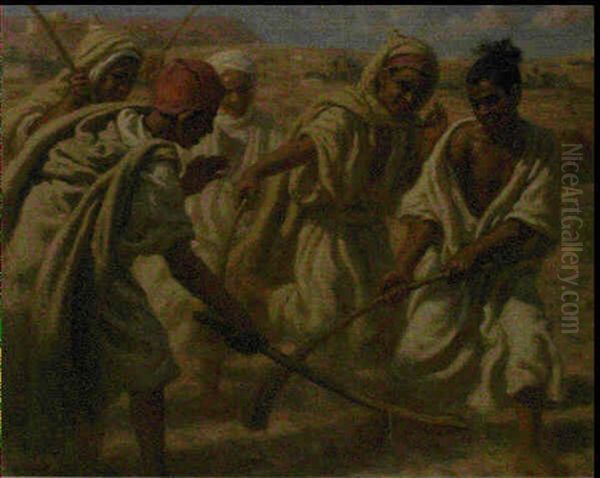 Le Jeu De La Koura Oil Painting by Alphonse Etienne Dinet