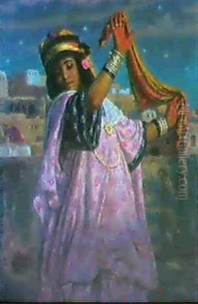 Danseuse Ouled-nail Au Clair De Lune by Alphonse Etienne Dinet