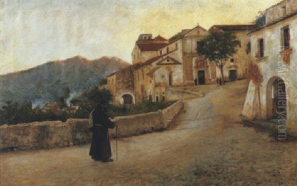 Vita Al Paese, 1897 Oil Painting by Francesco Paolo Diodati