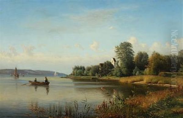 Scenery From Svendborgsund Oil Painting by Helmuth Dirckinck-Holmfeld