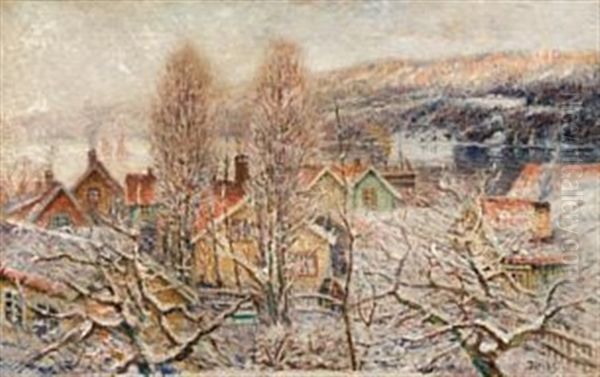 Vinter I Drobaksundet Oil Painting by Karl Edvard Diriks