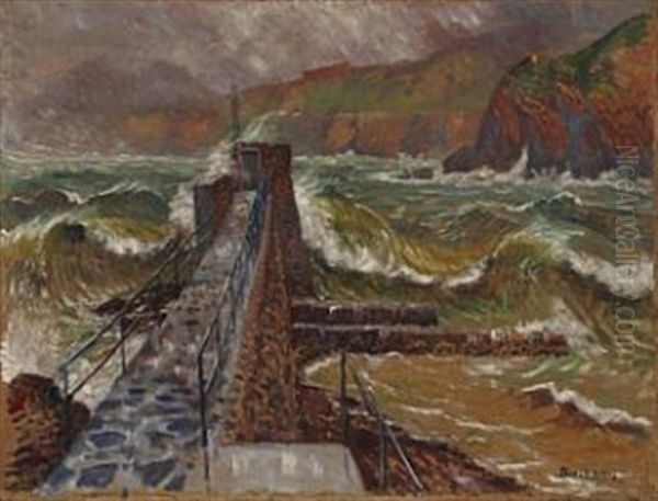 Storm I Fransk Havneby by Karl Edvard Diriks