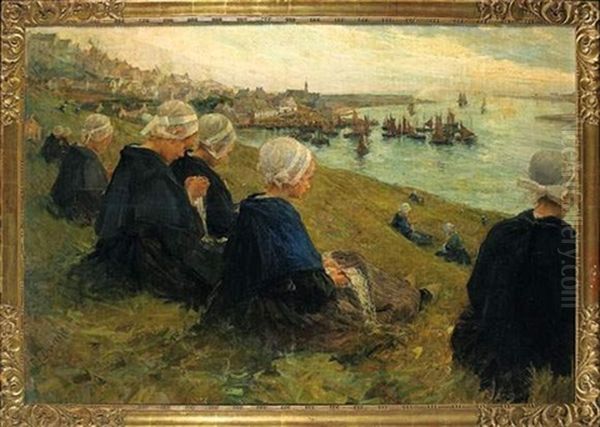 Jeunes Bretonnes Au Bord De La Mer Oil Painting by Karl Edvard Diriks