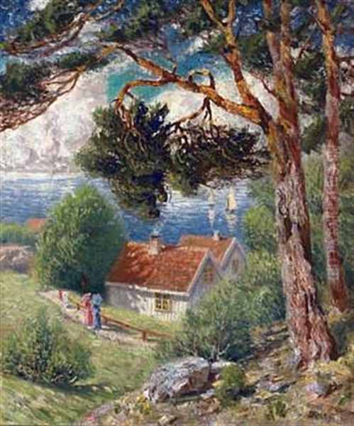 Et Glott Av Fjorden Oil Painting by Karl Edvard Diriks