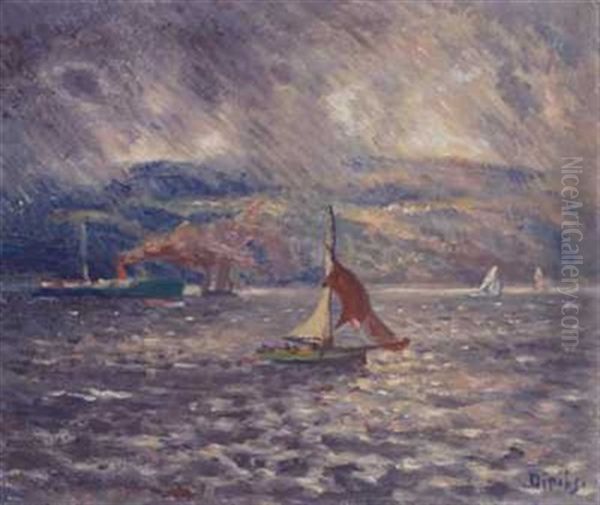 Batliv Pa Fjorden Oil Painting by Karl Edvard Diriks