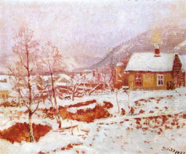 Vinter I Drobak Oil Painting by Karl Edvard Diriks