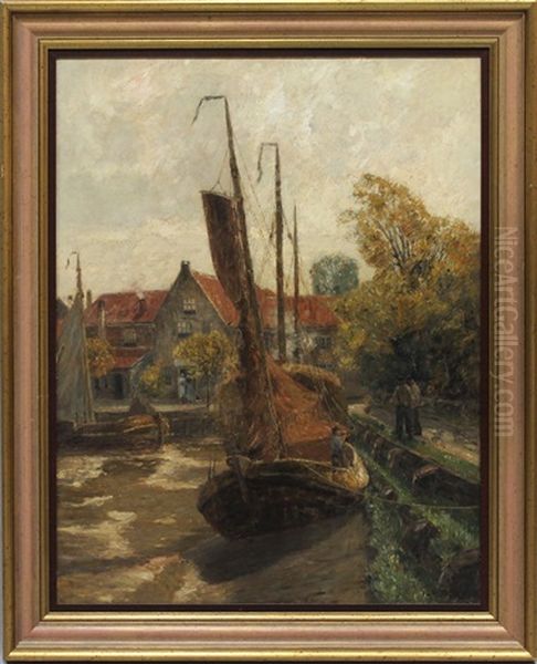 Heuschiff In Nordseehafen Oil Painting by Andreas Dirks