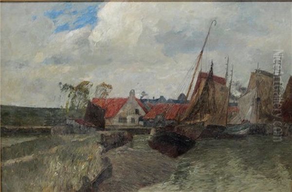 Fischerboote In Der Eiderbucht, Nordsee Oil Painting by Andreas Dirks