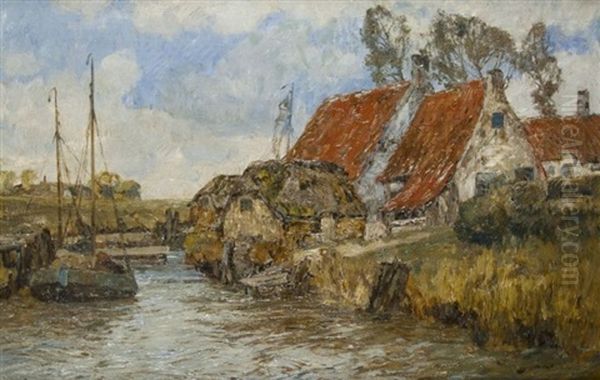 Fischerdorf Oil Painting by Andreas Dirks