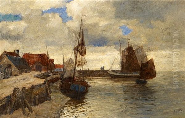 Schiffe Am Hafen Oil Painting by Andreas Dirks