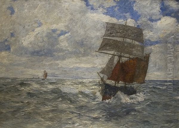 At Sea Oil Painting by Andreas Dirks