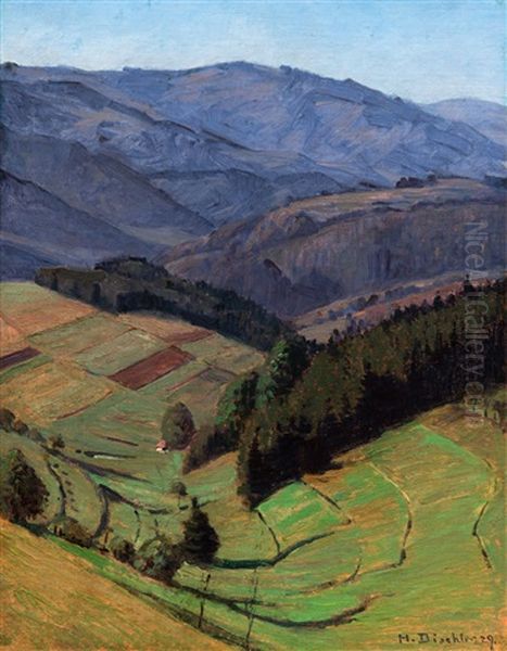 Blick In Die Berge Oil Painting by Hermann Dischler