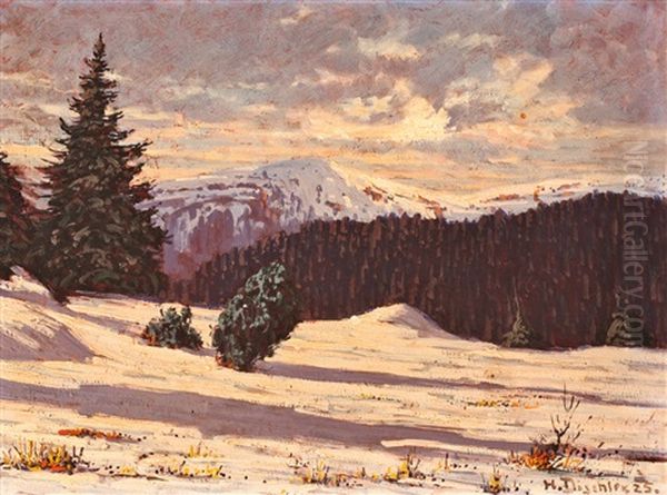 Feldberg-seebuck, Abend Oil Painting by Hermann Dischler