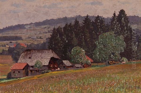 Aus Steig Im Schwarzwald Oil Painting by Hermann Dischler