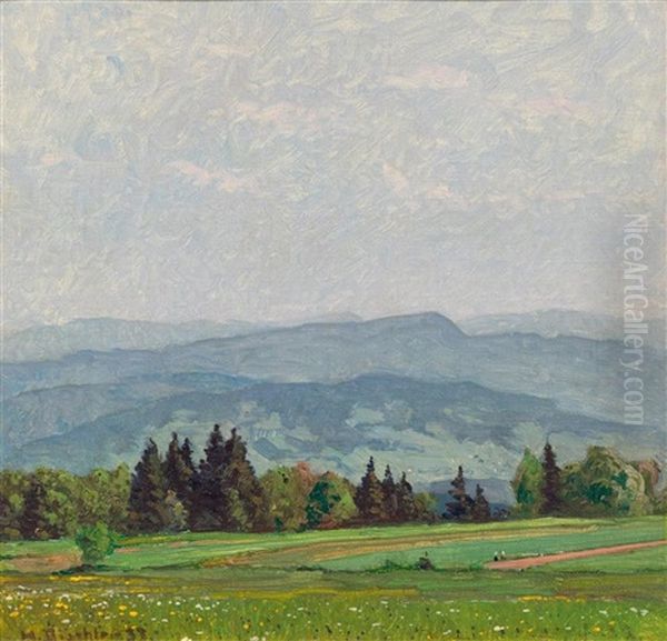 Flower Meadow In The Black Forest Oil Painting by Hermann Dischler