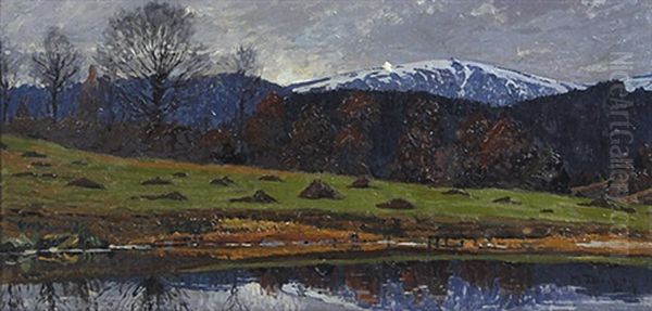 Spatherbst Im Schwarzwald Oil Painting by Hermann Dischler