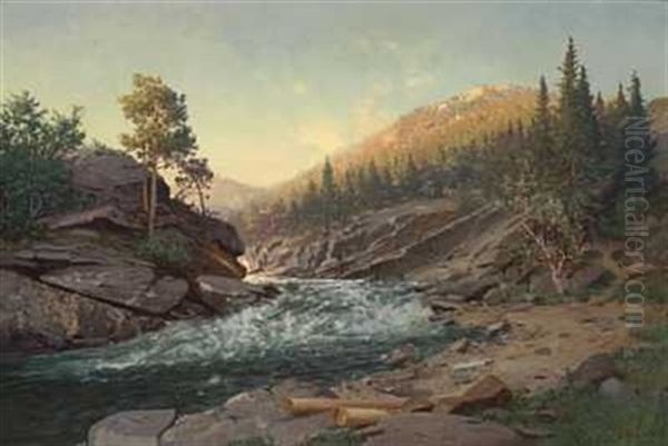 Fjellet Om Sommeren Oil Painting by Andreas Edvard Disen