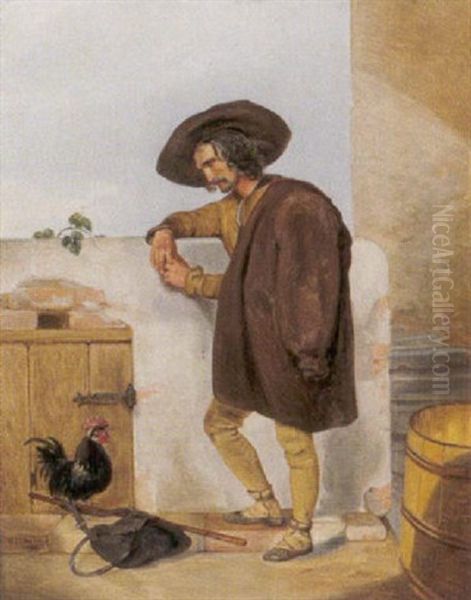 Rastender Wanderer Oil Painting by Gustav Dittenberger von Dittenberg